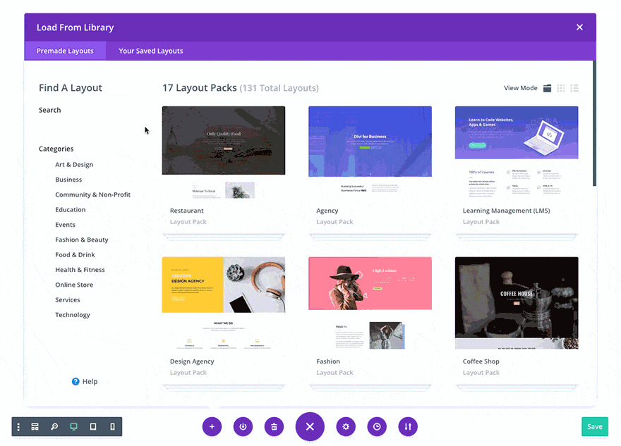 Pre-made Divi Layout Packs