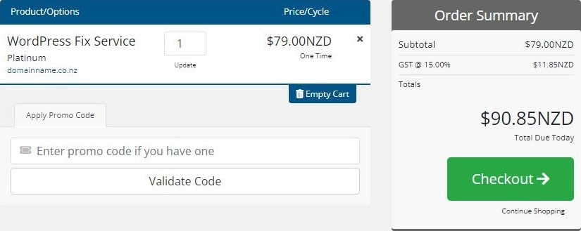 WordPress Fix Service Review & Checkout